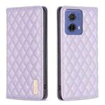 For Motorola Moto G85 Diamond Lattice Magnetic Leather Flip Phone Case(Purple)