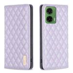 For Motorola Moto G35 Diamond Lattice Magnetic Leather Flip Phone Case(Purple)