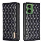 For Motorola Moto G35 Diamond Lattice Magnetic Leather Flip Phone Case(Black)