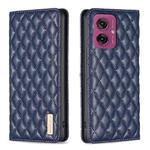 For Motorola Moto G55 Diamond Lattice Magnetic Leather Flip Phone Case(Blue)