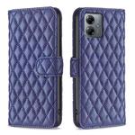 For Motorola Moto G14 4G Diamond Lattice Wallet Flip Leather Phone Case(Blue)