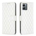 For Motorola Moto G14 4G Diamond Lattice Wallet Flip Leather Phone Case(White)