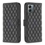 For Motorola Moto G14 4G Diamond Lattice Wallet Flip Leather Phone Case(Black)