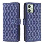 For Motorola Moto G54 5G EU Edition Diamond Lattice Wallet Flip Leather Phone Case(Blue)