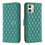 For Motorola Moto G54 5G EU Edition Diamond Lattice Wallet Flip Leather Phone Case(Green)