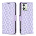 For Motorola Moto G54 5G EU Edition Diamond Lattice Wallet Flip Leather Phone Case(Purple)