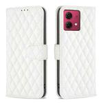 For Motorola Moto G84 Diamond Lattice Wallet Flip Leather Phone Case(White)