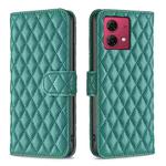 For Motorola Moto G84 Diamond Lattice Wallet Flip Leather Phone Case(Green)