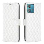 For Motorola Edge 40 Neo Diamond Lattice Wallet Flip Leather Phone Case(White)