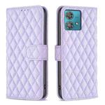 For Motorola Edge 40 Neo Diamond Lattice Wallet Flip Leather Phone Case(Purple)