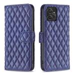 For Motorola Moto G Power 5G 2024 Diamond Lattice Wallet Flip Leather Phone Case(Blue)