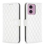 For Motorola Moto G34 5G Diamond Lattice Wallet Flip Leather Phone Case(White)