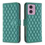 For Motorola Moto G24 / E14 / G04 Diamond Lattice Wallet Flip Leather Phone Case(Green)