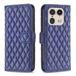 For Motorola Edge 50 Ultra Diamond Lattice Wallet Flip Leather Phone Case(Blue)