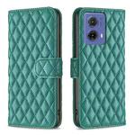 For Motorola Moto G85 Diamond Lattice Wallet Flip Leather Phone Case(Green)