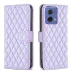 For Motorola Moto G85 Diamond Lattice Wallet Flip Leather Phone Case(Purple)