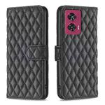 For Motorola Edge 50 Fusion Diamond Lattice Wallet Flip Leather Phone Case(Black)