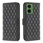 For Motorola Moto G35 Diamond Lattice Wallet Flip Leather Phone Case(Black)