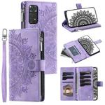 For Xiaomi Redmi Note 11 Global/Note 11S Multi-Card Totem Zipper Leather Phone Case(Purple)