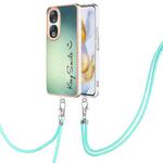 For Honor 90 Electroplating Dual-side IMD Phone Case with Lanyard(Smile)