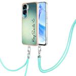 For Honor 90 Lite 5G Electroplating Dual-side IMD Phone Case with Lanyard(Smile)