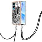 For Honor 90 Lite 5G Electroplating Dual-side IMD Phone Case with Lanyard(Totem Elephant)