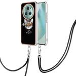 For Honor Magic5 Pro Electroplating Dual-side IMD Phone Case with Lanyard(Natural Growth)