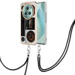 For Honor Magic5 Pro Electroplating Dual-side IMD Phone Case with Lanyard(Retro Radio)