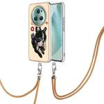 For Honor Magic5 Pro Electroplating Dual-side IMD Phone Case with Lanyard(Lucky Dog)