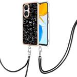 For Honor X7 Electroplating Dual-side IMD Phone Case with Lanyard(Equation)