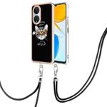 For Honor X7 Electroplating Dual-side IMD Phone Case with Lanyard(Natural Growth)