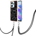 For Honor X7a Electroplating Dual-side IMD Phone Case with Lanyard(Equation)