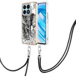 For Honor X8a Electroplating Dual-side IMD Phone Case with Lanyard(Totem Elephant)