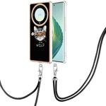 For Honor X9a / Magic5 Lite Electroplating Dual-side IMD Phone Case with Lanyard(Natural Growth)