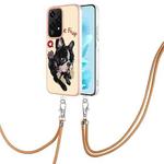 For Honor 200 Lite Global Electroplating Dual-side IMD Phone Case with Lanyard(Lucky Dog)