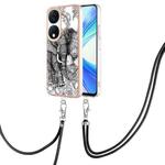 For Honor X7b 4G / 5G Electroplating Dual-side IMD Phone Case with Lanyard(Totem Elephant)