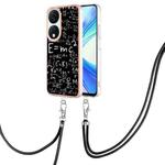 For Honor X7b 4G / 5G Electroplating Dual-side IMD Phone Case with Lanyard(Equation)