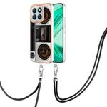 For Honor X8b Electroplating Dual-side IMD Phone Case with Lanyard(Retro Radio)