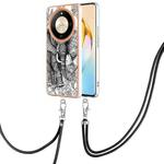 For Honor X9b Electroplating Dual-side IMD Phone Case with Lanyard(Totem Elephant)