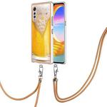 For LG Velvet 5G / 4G Electroplating Dual-side IMD Phone Case with Lanyard(Draft Beer)