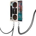 For Nokia C12 Electroplating Dual-side IMD Phone Case with Lanyard(Retro Radio)