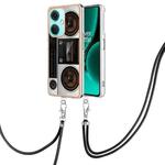 For OnePlus Nord CE 3 Lite 5G / Nord N30 Electroplating Dual-side IMD Phone Case with Lanyard(Retro Radio)