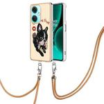 For OnePlus Nord CE 3 Lite 5G / Nord N30 Electroplating Dual-side IMD Phone Case with Lanyard(Lucky Dog)