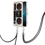 For Sony Xperia 1 IV Electroplating Dual-side IMD Phone Case with Lanyard(Retro Radio)
