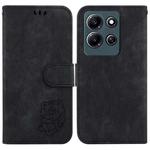 For Infinix Note 30i Little Tiger Embossed Leather Phone Case(Black)