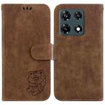 For Infinix Note 30 Pro Little Tiger Embossed Leather Phone Case(Brown)