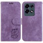 For Infinix Note 30 Little Tiger Embossed Leather Phone Case(Purple)