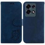 For Infinix Note 30 Little Tiger Embossed Leather Phone Case(Dark Blue)