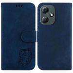 For Infinix Hot 30 Play / X6835 Little Tiger Embossed Leather Phone Case(Dark Blue)