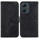 For Infinix Hot 30i / X669C Little Tiger Embossed Leather Phone Case(Black)